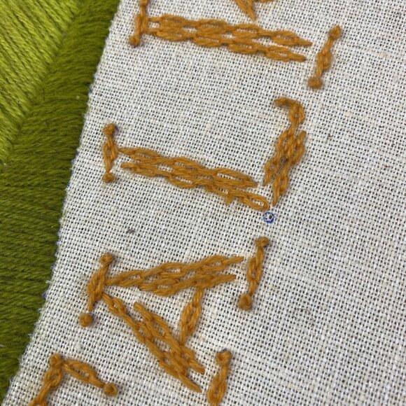 Vintage Paragon Needlecraft Crewel Stitchery Celery Stalks #0521 12x22" Finished - Picture 15 of 15